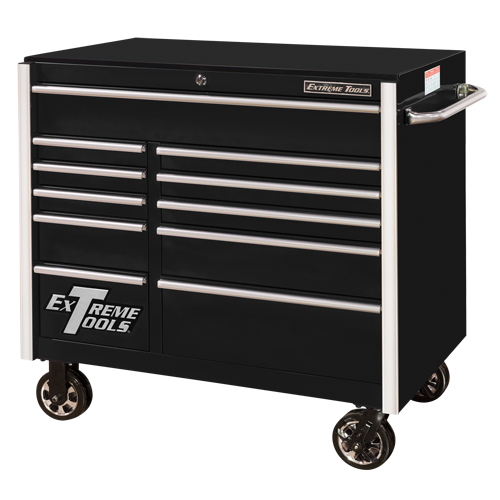 RX Series Rolling Tool Cabinet, 11 Drawers, 41-1/2" W x 25-1/2" D x 40-1/2" H, Black Pryde Industrial Inc.