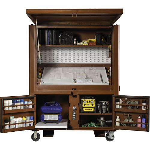 Field Office Jobsite Box, 33" W x 63" D x 80" H, Steel, Red Pryde Industrial Inc.