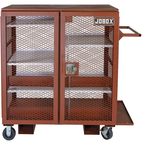 Armoire mobile en treillis, Acier, 37 pi³, Rouge Pryde Industrial Inc.