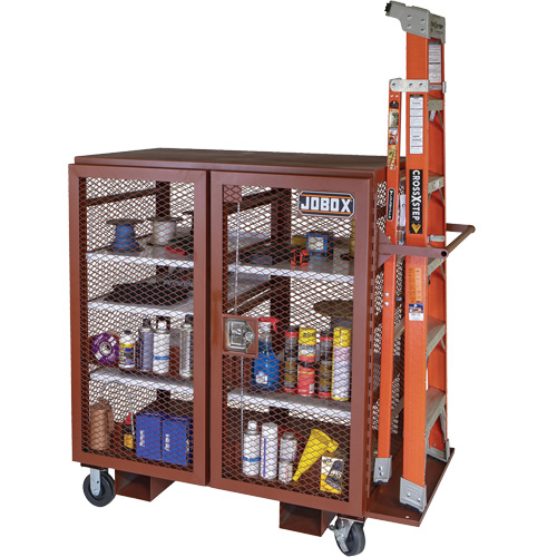 Armoire mobile en treillis, Acier, 37 pi³, Rouge Pryde Industrial Inc.