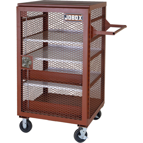 Mobile Mesh Cabinet, Steel, 22 Cubic Feet, Red Pryde Industrial Inc.