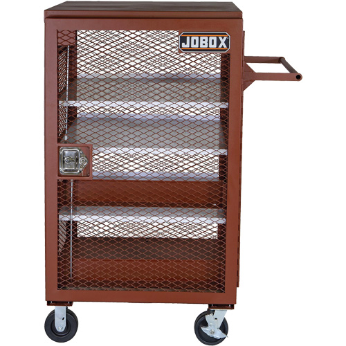 Mobile Mesh Cabinet, Steel, 22 Cubic Feet, Red Pryde Industrial Inc.