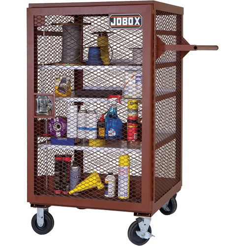 Mobile Mesh Cabinet, Steel, 22 Cubic Feet, Red Pryde Industrial Inc.