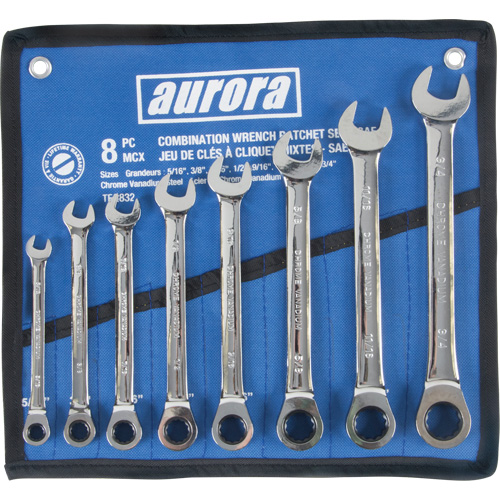 Fixed Head Wrench Set, Combination, 8 Pieces, Imperial Pryde Industrial Inc.
