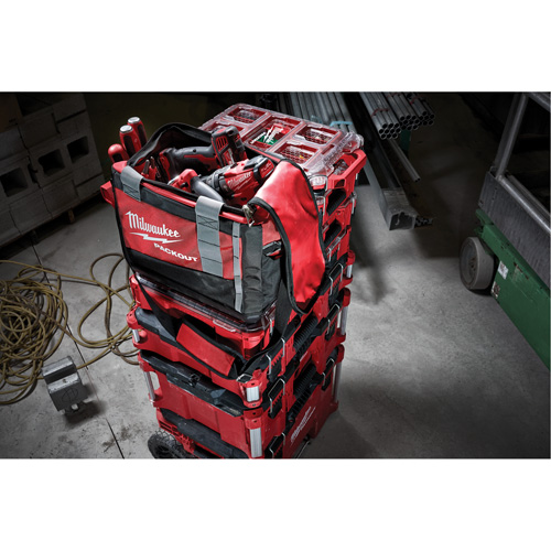 Packout Tool Bag, Ballistic Nylon, 2 Pockets, Black/Red Pryde Industrial Inc.