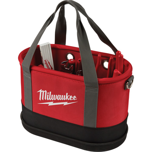 Aerial Utility Oval Bag, Ballistic Nylon, 14 Pockets, Black/Red Pryde Industrial Inc.