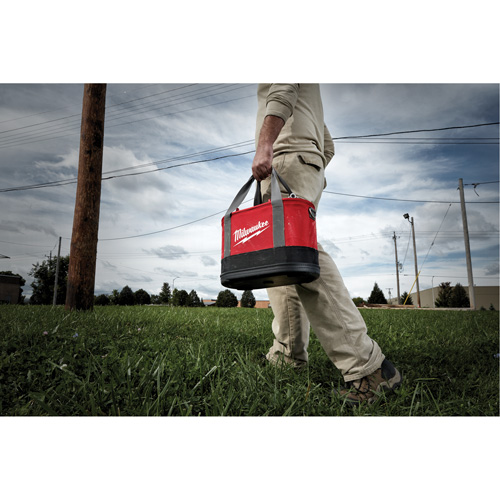 Aerial Utility Oval Bag, Ballistic Nylon, 14 Pockets, Black/Red Pryde Industrial Inc.