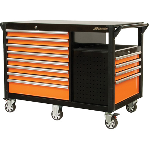 Chariot industriel, 12 tiroirs, 31-5/8" lo x 52-1/2" la x 40-1/4" h, Noir/Orange Pryde Industrial Inc.
