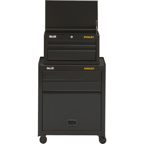 100 Series Tool Chest & Cabinet, 5 Drawers, 26-1/2" W x 14" D x 43-1/2" H, Black Pryde Industrial Inc.