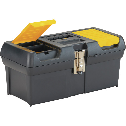 2000 Series Tool Box with Tray, 16" W x 7-1/10" D x 8-1/10" H, Black/Yellow Pryde Industrial Inc.
