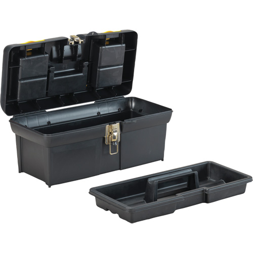 2000 Series Tool Box with Tray, 16" W x 7-1/10" D x 8-1/10" H, Black/Yellow Pryde Industrial Inc.
