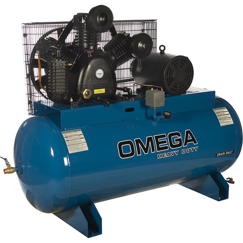 Compresseurs d'air s&eacute;rie industrielle - Compresseurs horizontaux - Deux &eacute;tages, 100 gal. (120 gal. US) Pryde Industrial Inc.