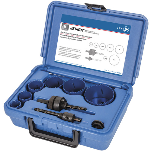 Coffret de scies-cloches haut de gamme pour &eacute;lectriciens, 8 morcea Pryde Industrial Inc.