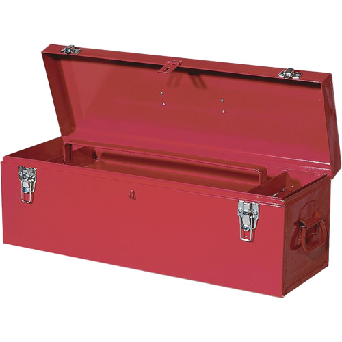 TB26 Steel Hand Tool Box, 8-3/4" D x 26" W x 9-3/8" H, Red Pryde Industrial Inc.