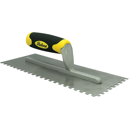 Truelles dent&eacute;es avec prise Ergo-Grip pour lapplication des adh&eacute;sifs Pryde Industrial Inc.