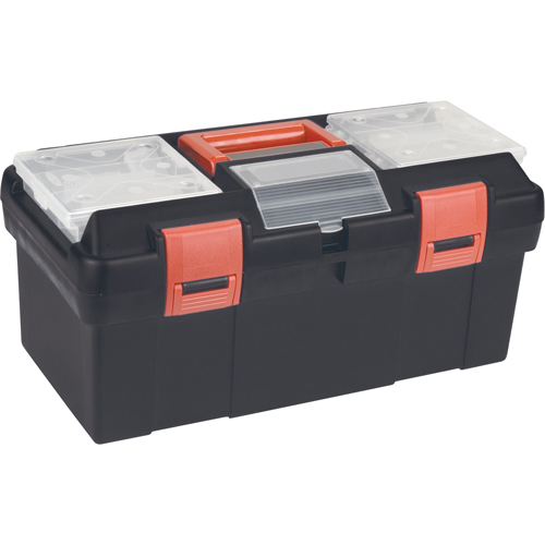 Plastic Tool Box, 17-1/2" W x 9-1/2" D x 8" H, Black Pryde Industrial Inc.