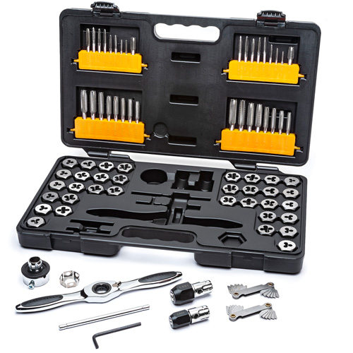 SAE/Metric Ratcheting Tap & Die Set, 77 Pieces Pryde Industrial Inc.