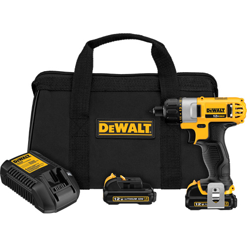 Ensemble de tournevis max, 1/4", 12 V, 160 UWO couple max., Lithium-ion bloc-pile Pryde Industrial Inc.