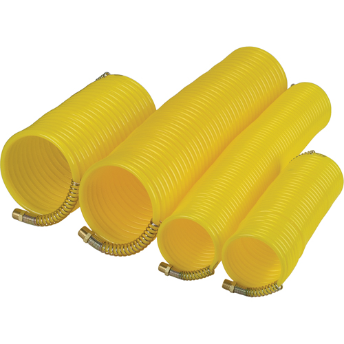 Tuyaux pneumatiques en nylon spiral&eacute; a/raccords, Air, 1/4" DI x 25' lo, Nylon, 200 psi &agrave; 23°C Pryde Industrial Inc.