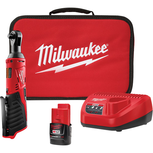 Trousse de cl&eacute; &agrave; cliquet sans fil M12, 12 V, Prise de 3/8" Pryde Industrial Inc.
