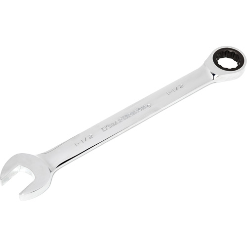 Ratcheting Combination Wrench, 12 Point, 1-1/2", Chrome Finish Pryde Industrial Inc.