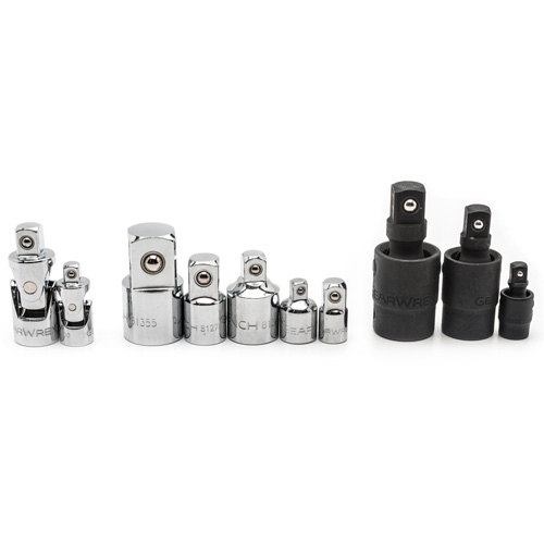 Jeu de douilles &agrave; joints et d'adaptateurs de douilles universelles 1/4", 3/8" et 1/2" &agrave; 10 pi&egrave;ces Pryde Industrial Inc.