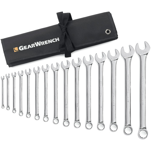 Jeu de cl&eacute;s longues &agrave; coupe &agrave; 12 pans avec pochette &agrave; outils roulable, Combinaison, 15 morceaux, Imp&eacute;rial Pryde Industrial Inc.