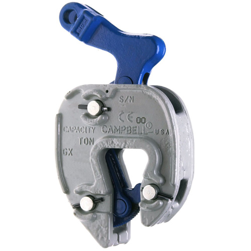 GX Plate Clamp with Chain Connector, 1000 lbs. (0.5 tons), 1/16" - 5/16" Jaw Opening Pryde Industrial Inc.