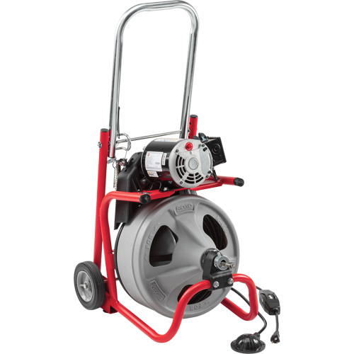 K-400 Autofeed Drum Machine with C-45IW cable, Electric, 1/2" x 75' and 3/8" x 100' Pryde Industrial Inc.