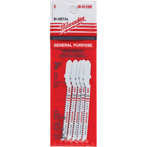 Lame de scie sauteuse, Bim&eacute;tal, Tige en T, 3" lo, 12 dents par pouce Pryde Industrial Inc.
