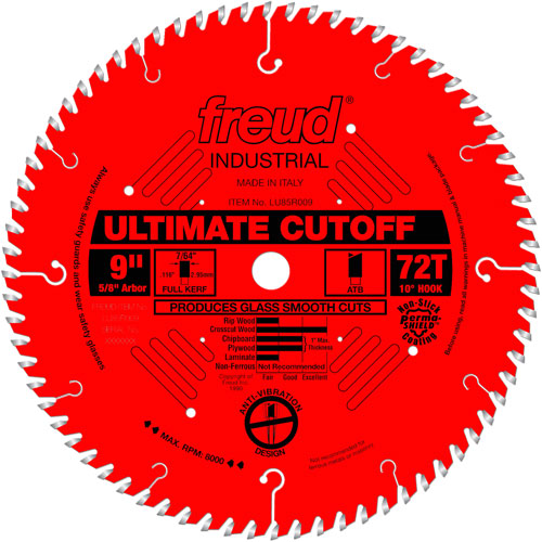 Lames de scie industrielle TCS - finition et coupe en travers, 9", 72 dents, Pour Bois Pryde Industrial Inc.