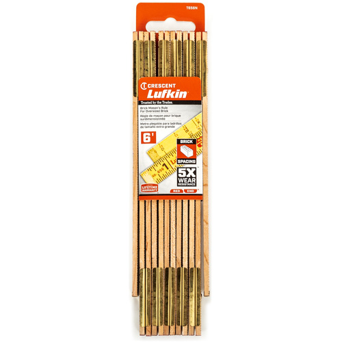 R&egrave;gle de maçon surdimensionn&eacute; Red End, 6' lo, Bois, Graduations de 1/16" Pryde Industrial Inc.