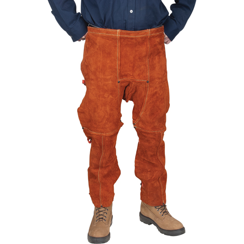 Leather Split Leg Apron & Chaps, 40" L, Lava Brown Pryde Industrial Inc.