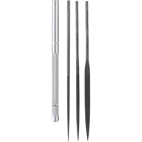 Needle File Set with Handle, 4 Pcs Pryde Industrial Inc.