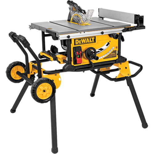 Jobsite Table Saw With Rolling Stand, 15 A, 4800 RPM Pryde Industrial Inc.