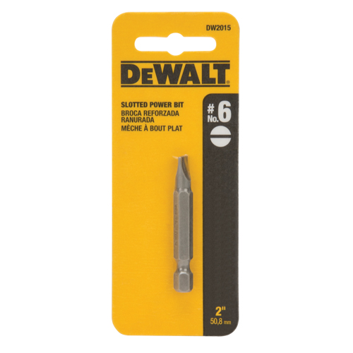 Screwdriver Bit, Slot, #6 Tip, 1/4" Drive Size, 2" Length Pryde Industrial Inc.