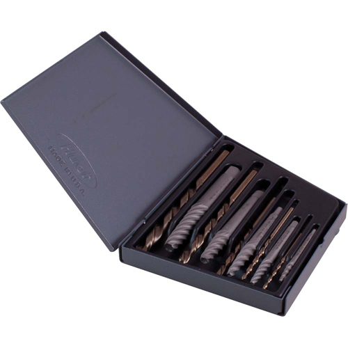 Combination Screw Extractor & Drill Set, High Speed Cobalt, 10 Pieces Pryde Industrial Inc.