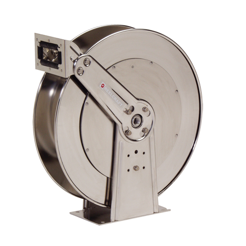 Stainless Steel Hose Reel, Single Hose, 10-1/2" W x 24" D x 25-3/8" H Pryde Industrial Inc.