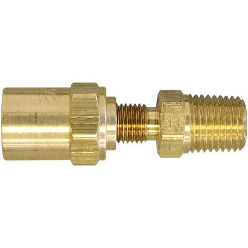 3/8" NPT Reusable Hose Fitting, 11/16" Dia., Brass Pryde Industrial Inc.
