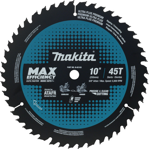 Lame de scie &agrave; onglets, 10", 45 dents, Pour Bois Pryde Industrial Inc.