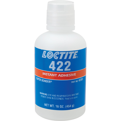 422 Super Bonder&reg; Instant Adhesive, Clear, Bottle, 16 oz. Pryde Industrial Inc.