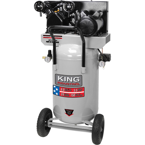 Air Compressor, Electric, 24 Gal. (29 US Gal), 150 PSI, 120/1/240/1 V Pryde Industrial Inc.