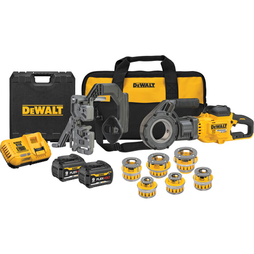 Trousse de fili&egrave;res &agrave; tuyaux sans fil FlexVolt Max* avec t&ecirc;tes fili&egrave;res, 30 tr/min, Filetage de la tige 1/2" - 2" Pryde Industrial Inc.