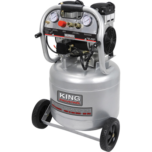 Ultra-Quiet Oil-Free Air Compressor, Electric, 10 Gal. (12 US Gal), 125 PSI, 120/1 V Pryde Industrial Inc.