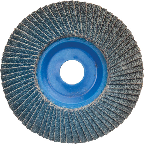 Disque &agrave; lamelles &agrave; grain grossier BlueFire, 5" x 7/8", Type 27, Grain 60, Alumine de zirconium Pryde Industrial Inc.