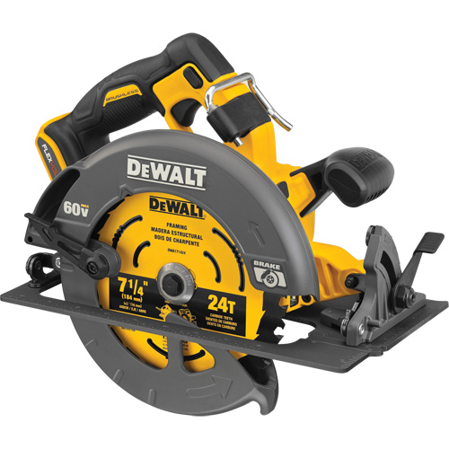 Scie circulaire sans balai Flexvolt Max avec frein &eacute;lectrique (outil seulement), 7-1/4", 60 V Pryde Industrial Inc.