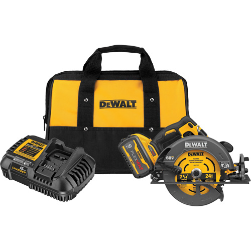 Ensemble de scie circulaire sans balai Flexvolt Max avec frein &eacute;lectrique, 7-1/4", 60 V Pryde Industrial Inc.