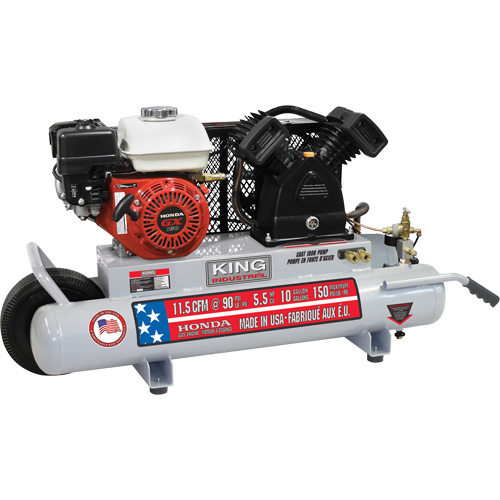 Wheelbarrow Air Compressor, Gas, 10 Gal. (12 US Gal), 150 PSI Pryde Industrial Inc.