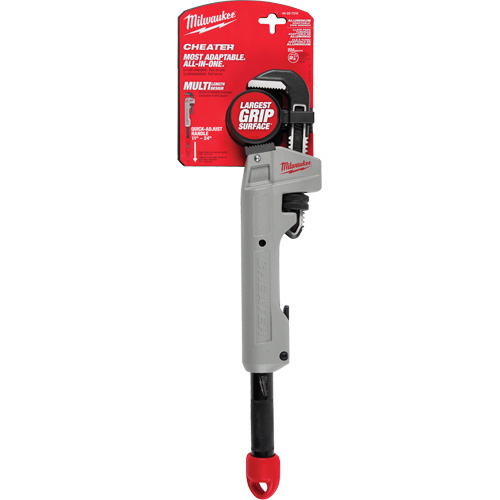 Cheater Adaptable Pipe Wrench, 2-1/2" Jaw Capacity, 18"/11"/24" Long Pryde Industrial Inc.