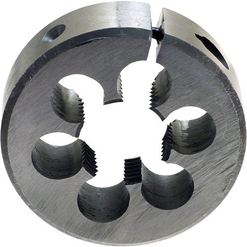 DRILLCO Round Adjustable Pipe Die, 1" Dia., 1/8"-27 Thread, High Speed Steel Pryde Industrial Inc.